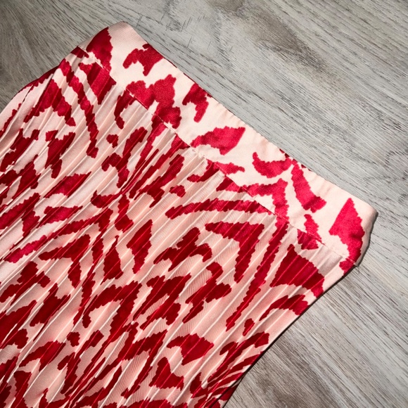 Height waist Plisse pleated midi skirt pink - Picture 3 of 7